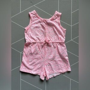 Old Navy|Baby girl/toddler white & pink Polka Dot Kids Romper,sleeveless•••4T